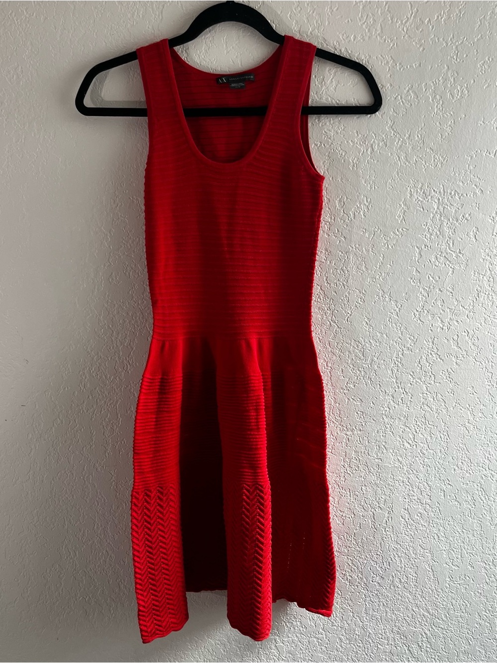 Red Sleeveless Knit Fit-and-Flare Armani Exchange Dress Womens XS Memorial Day